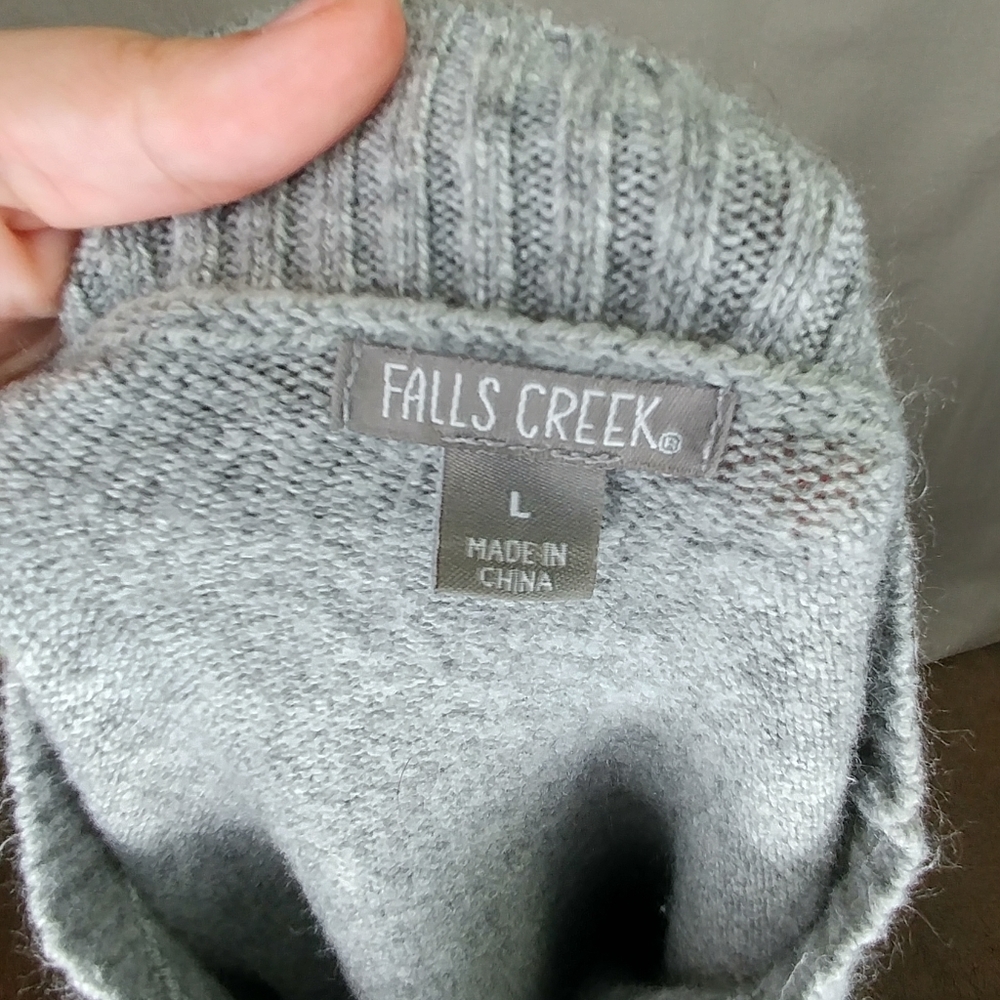 Falls Creek Gray Bell Sleeve Sweater Size L - Picture 3 of 7